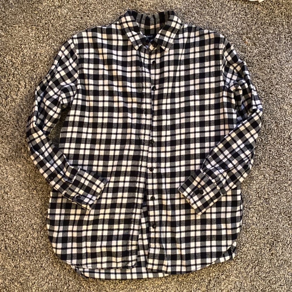 Madewell black and white plaid flannel
